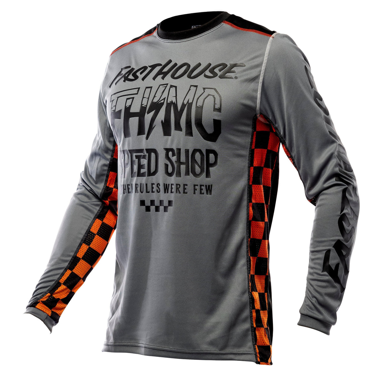 Fasthouse Youth Grindhouse Brute Long Sleeve Jersey 2021: Grey/Black Ym