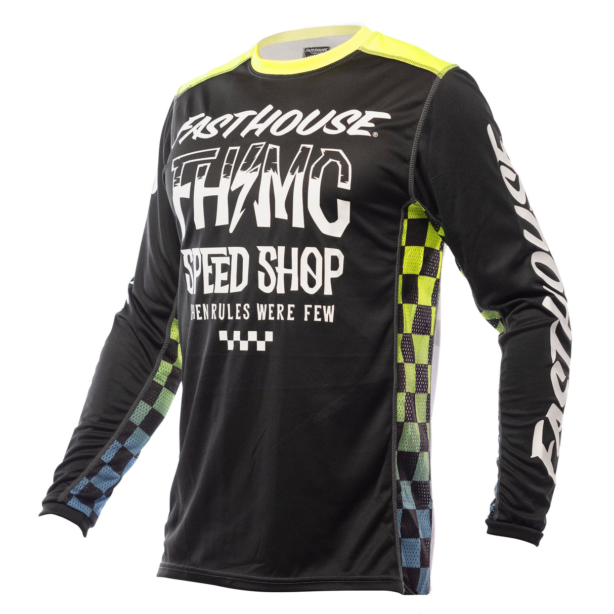 Fasthouse Grindhouse Brute Long Sleeve Jersey 2021: Black/Highviz M