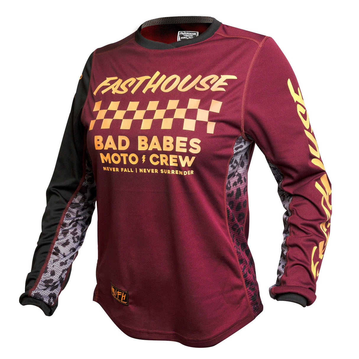 Fasthouse Women'S Grindhouse Golden Crew Long Sleeve Jersey 2021: Maroon S