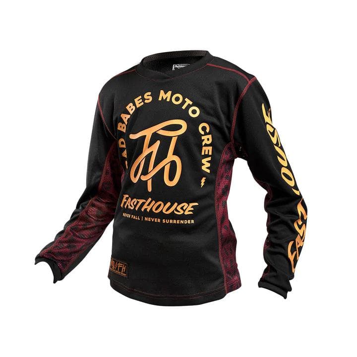 Fasthouse Girl'S Grindhouse Golden Script Long Sleeve Jersey 2021: Black Ym