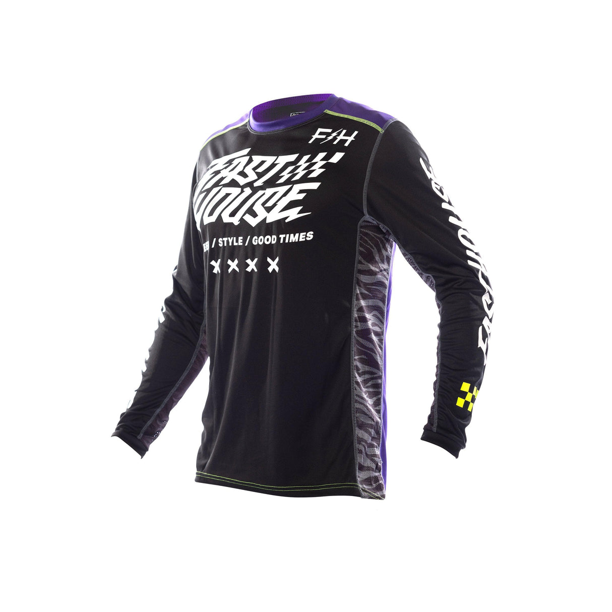 Fasthouse Youth Grindhouse Rufio Long Sleeve Jersey 2021: Black/Purple Ys