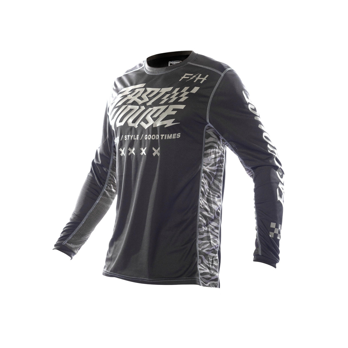 Fasthouse Youth Grindhouse Rufio Long Sleeve Jersey 2021: Black Ym