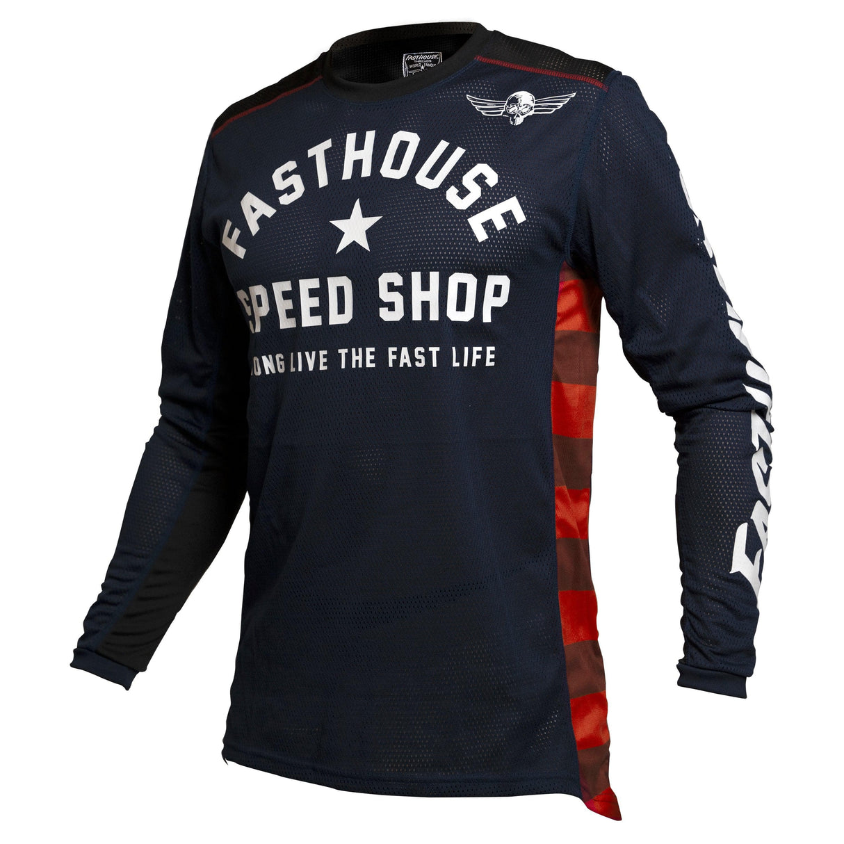 Fasthouse Original Air Cooled Long Sleeve Jersey 2021: Navy/Black M