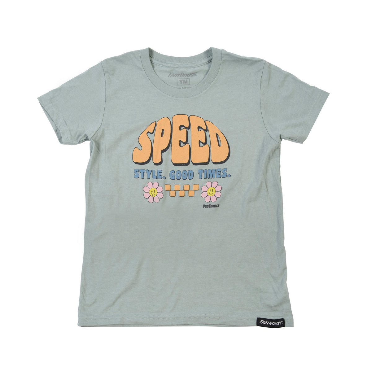 Fasthouse Girl'S Peachy Keen Tee 2022: Heather Blue Ys