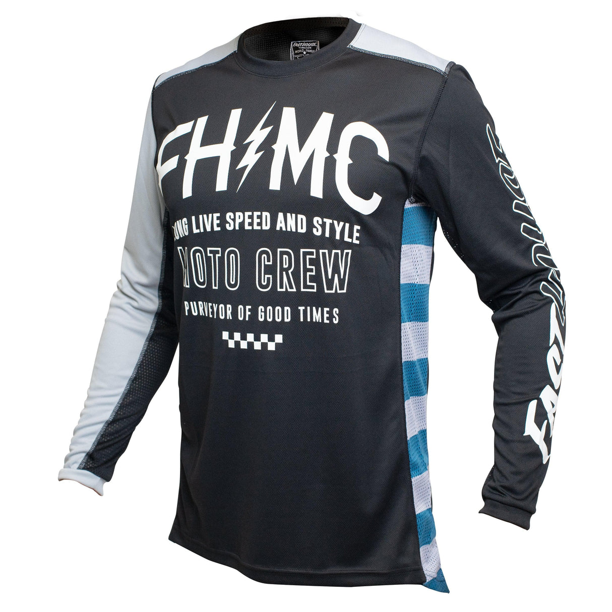 Fasthouse Grindhouse Cypher Long Sleeve Jersey: Black/Silver 2Xl