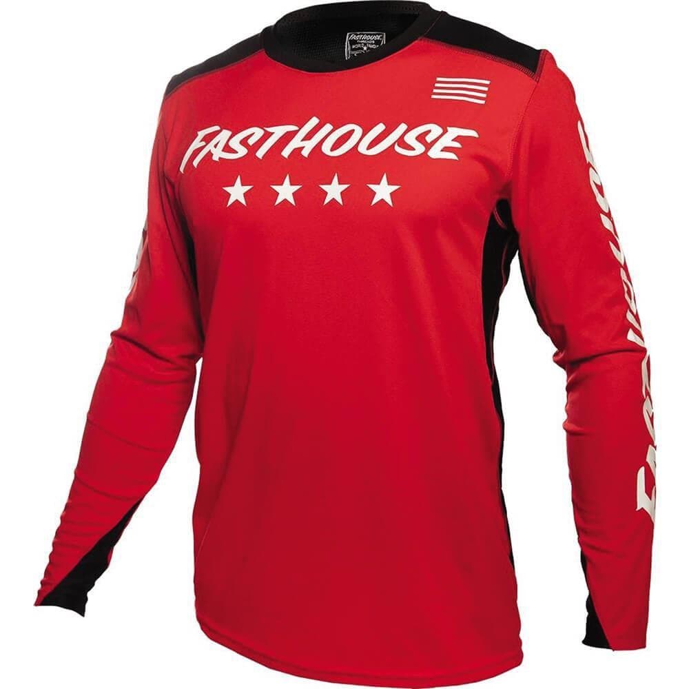 Fasthouse Raven L1 Long Sleeve Jersey: Red/White 3Xl