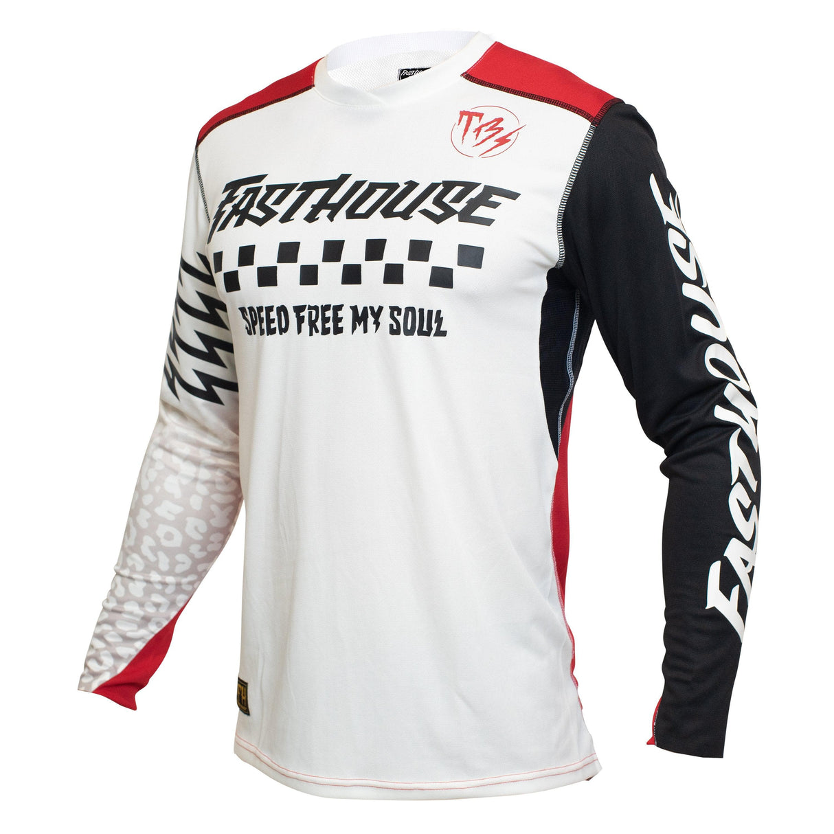 Fasthouse Raven Bereman Long Sleeve Jersey: Cream/Red Xl