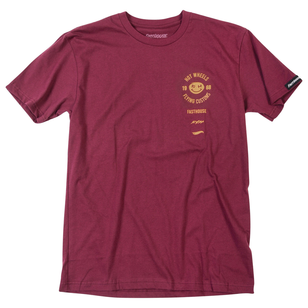 Fasthouse Stacked Hot Wheels Tee 2022: Maroon S