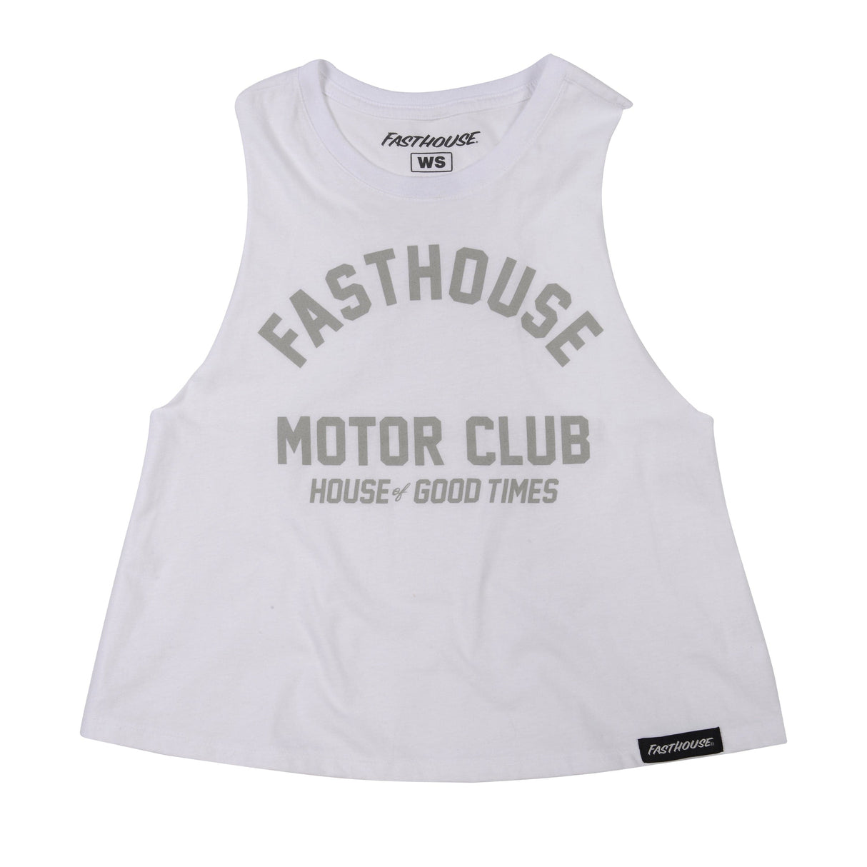 Fasthouse WomenS Brigade Crop Tank 2022: White Wm/Wl