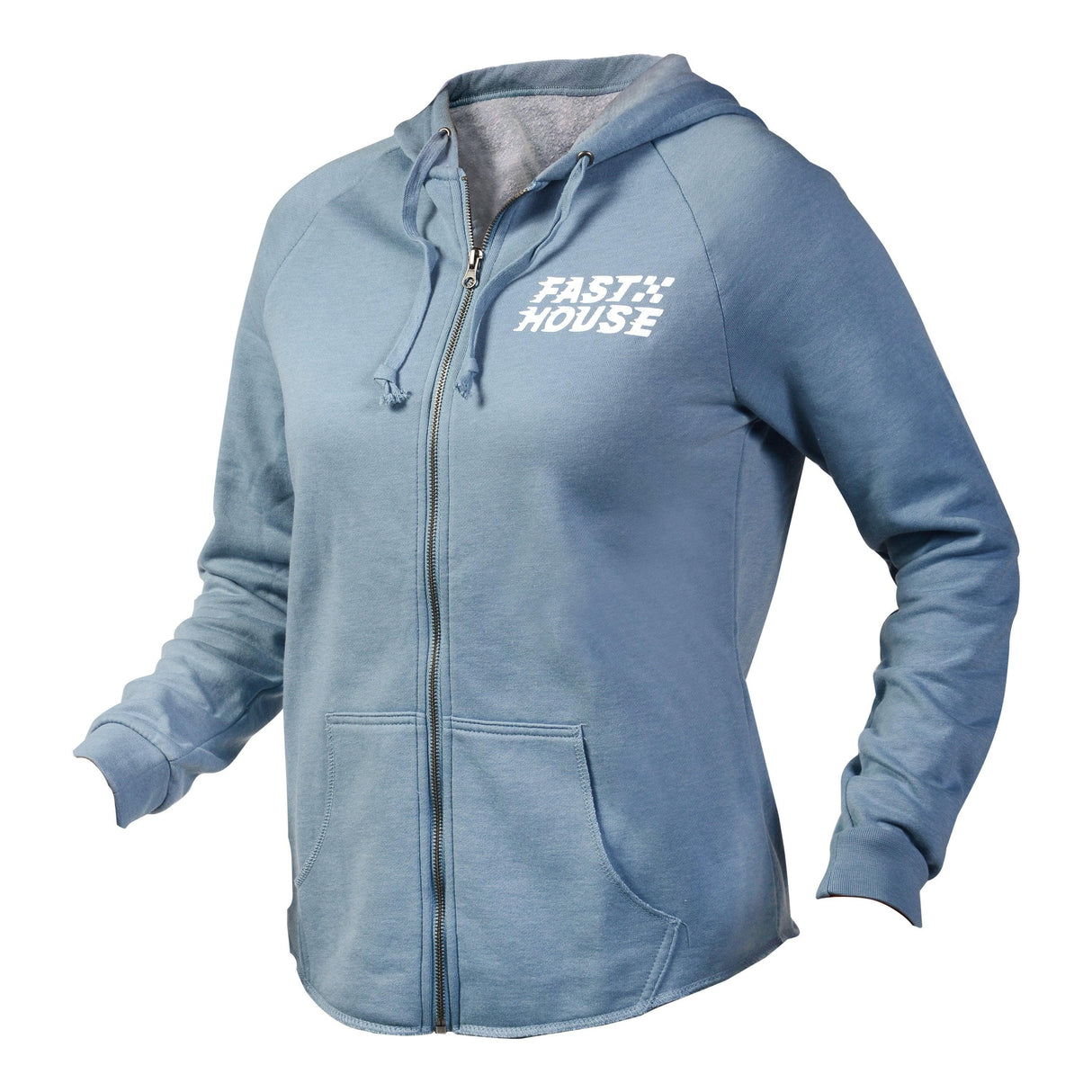 Fasthouse Women'S Drift Zip Up Hoodie: Misty Blue Wxl