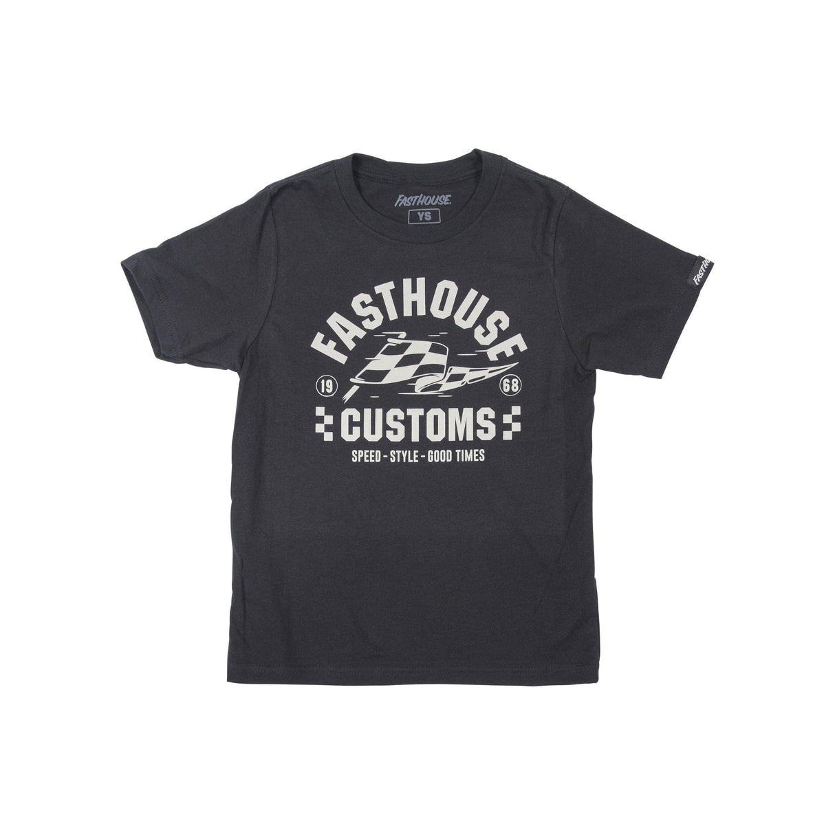 Fasthouse Youth Sprinter Tee 2022: Black Ym