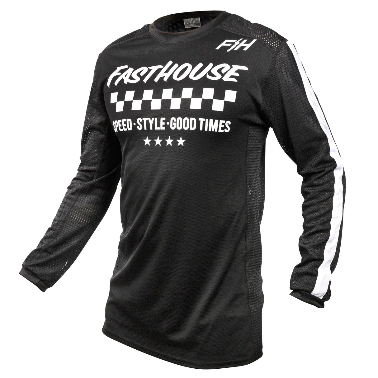 Fasthouse Usa Originals Air Cooled Long Sleeve Jersey 2022: Black 2Xl