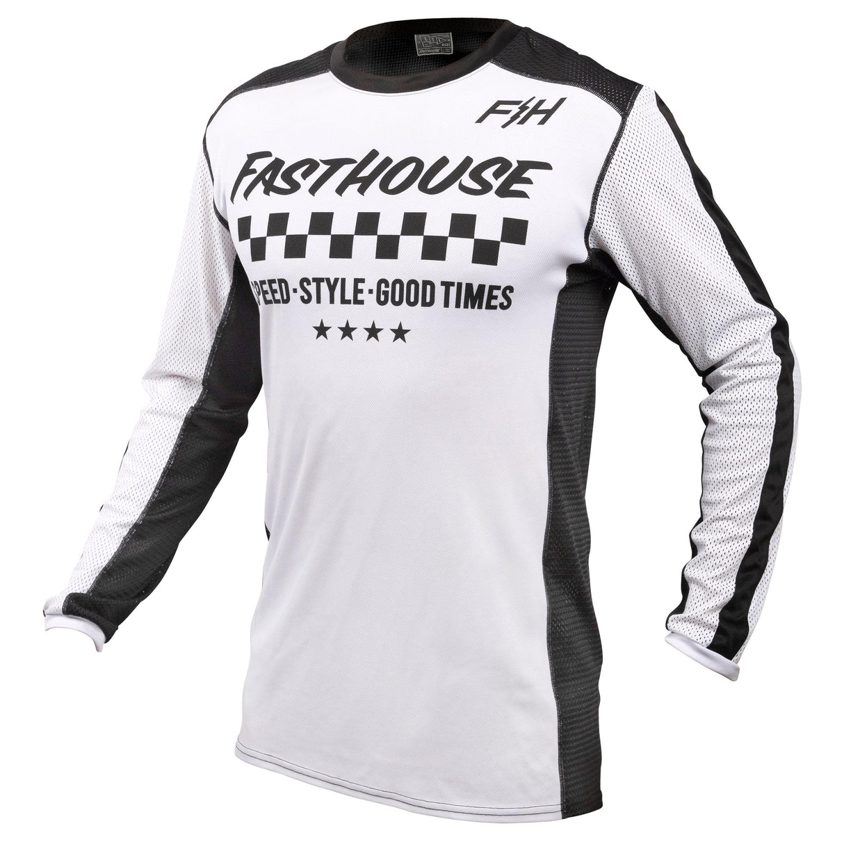 Fasthouse Usa Originals Air Cooled Long Sleeve Jersey 2022: White/Black S