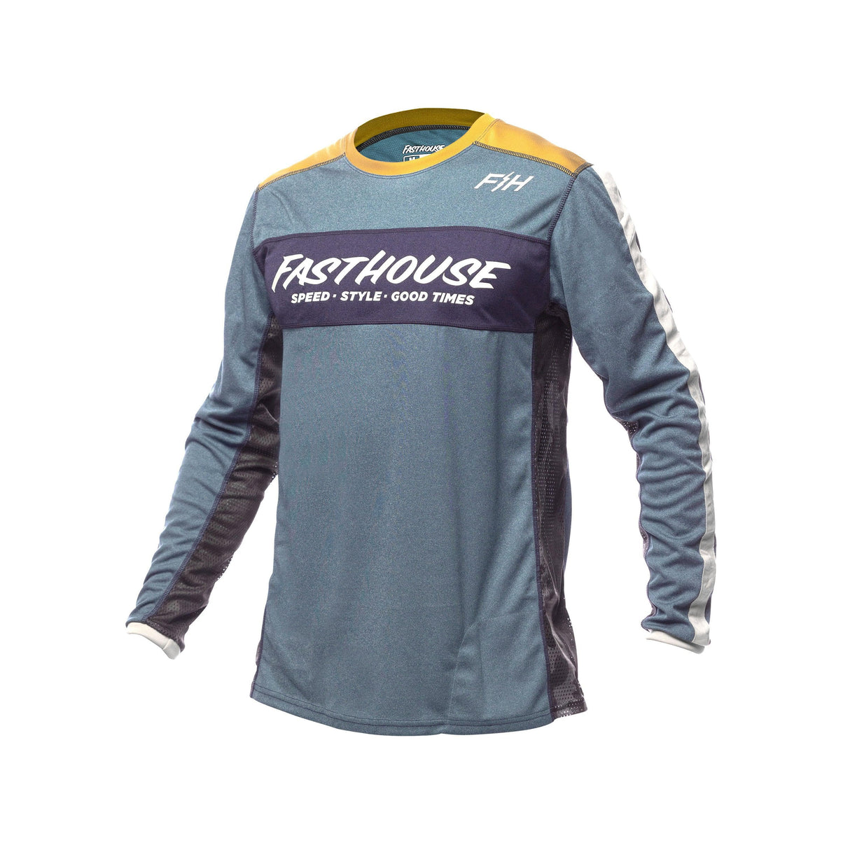 Fasthouse Youth Classic Acadia Long Sleeve Jersey 2022: Heather Indigo Yl