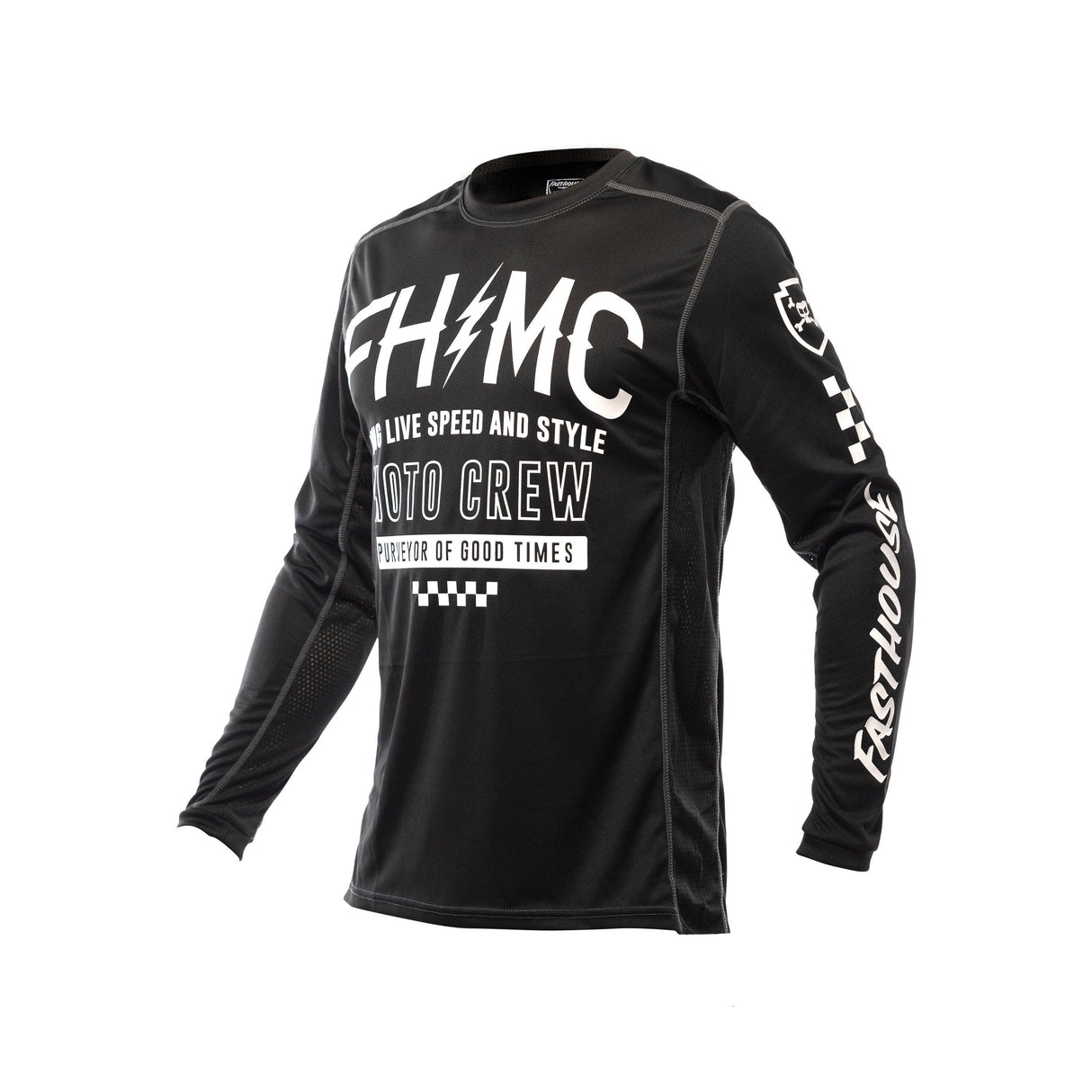 Fasthouse Youth Grindhouse Cypher Long Sleeve Jersey 2021: Black Yl