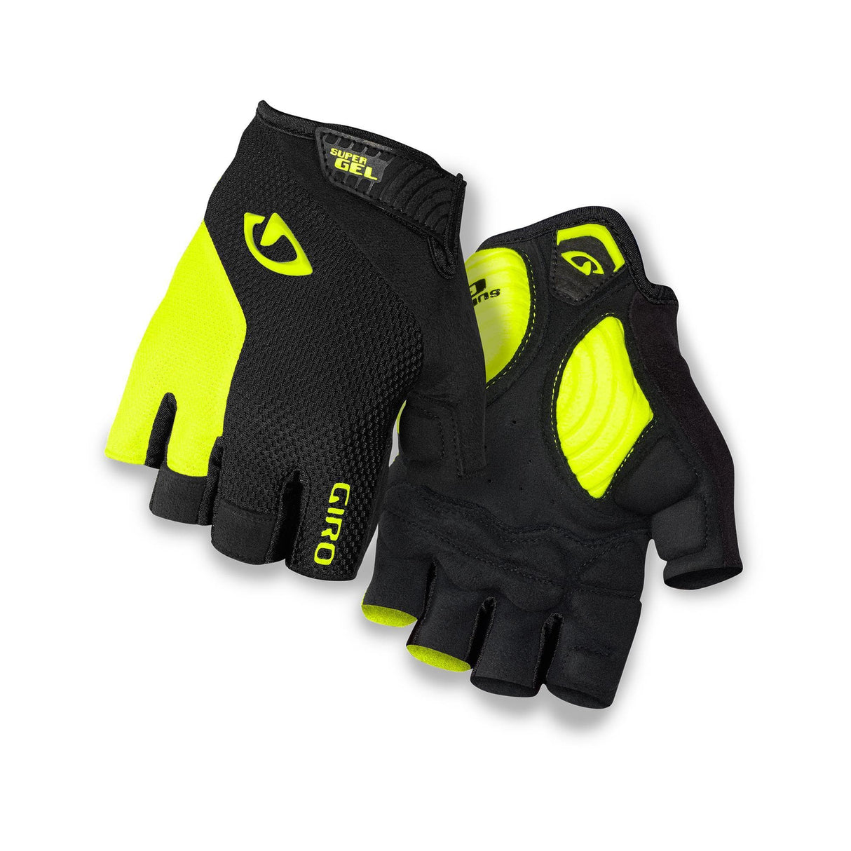 Giro Strade Dure Supergel Road Cycling Mitt 2019: Black/Highlight Yellow M