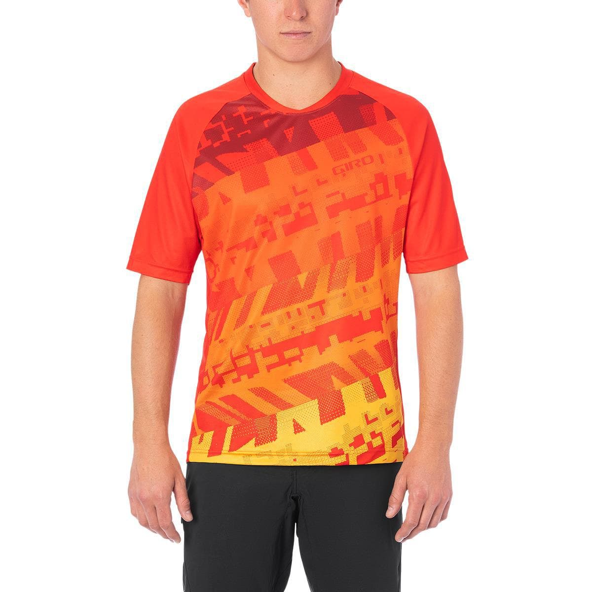 Giro Roust Short Sleeve Mtb Jersey 2020: Red/Orange Fanatic M