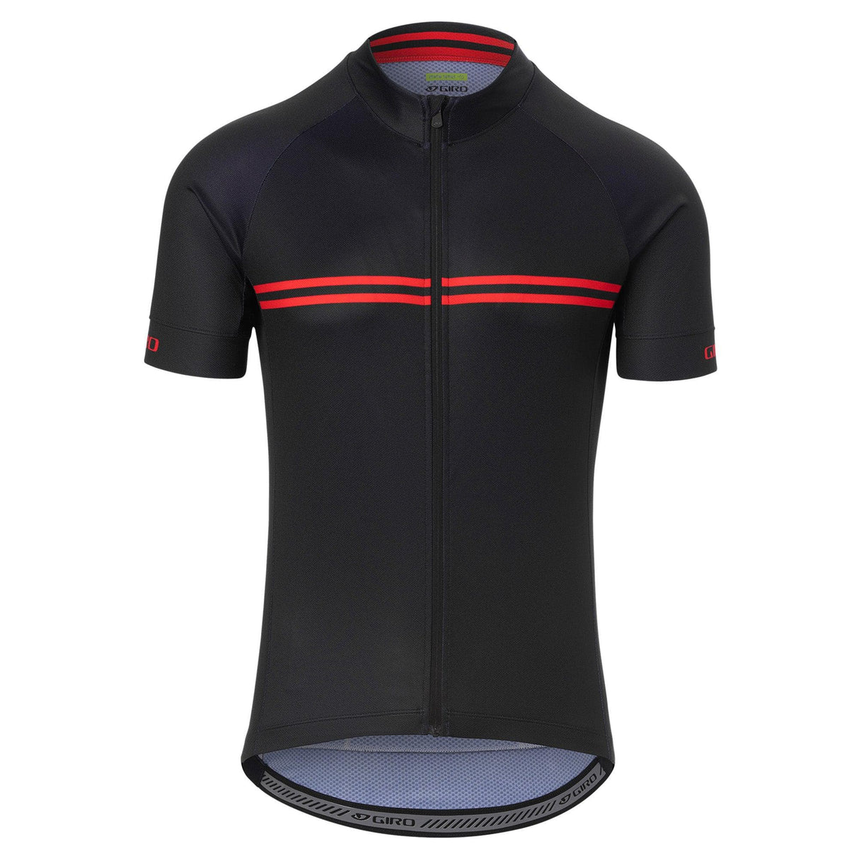 Giro Chrono Sport Short Sleeve Jersey 2021: Black/Red Classic Stripe S