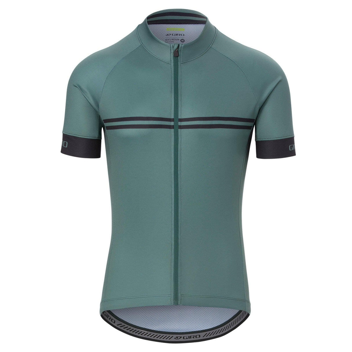 Giro Chrono Sport Short Sleeve Jersey 2021: Grey/Green Classic Stripe S