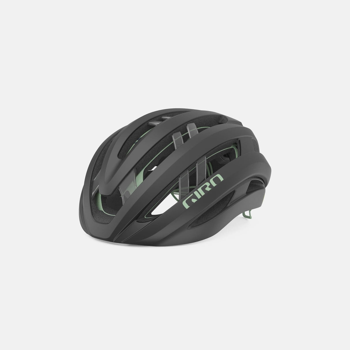 Giro Aries Spherical Helmet 2023: Matte Metallic Coal/Spice Green L 59-63Cm