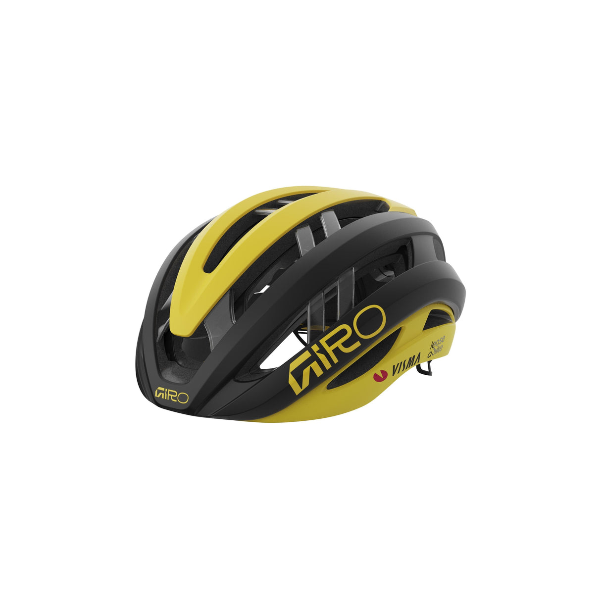 Giro Aries Spherical Road Helmet 2024: Black Yellow Visma L