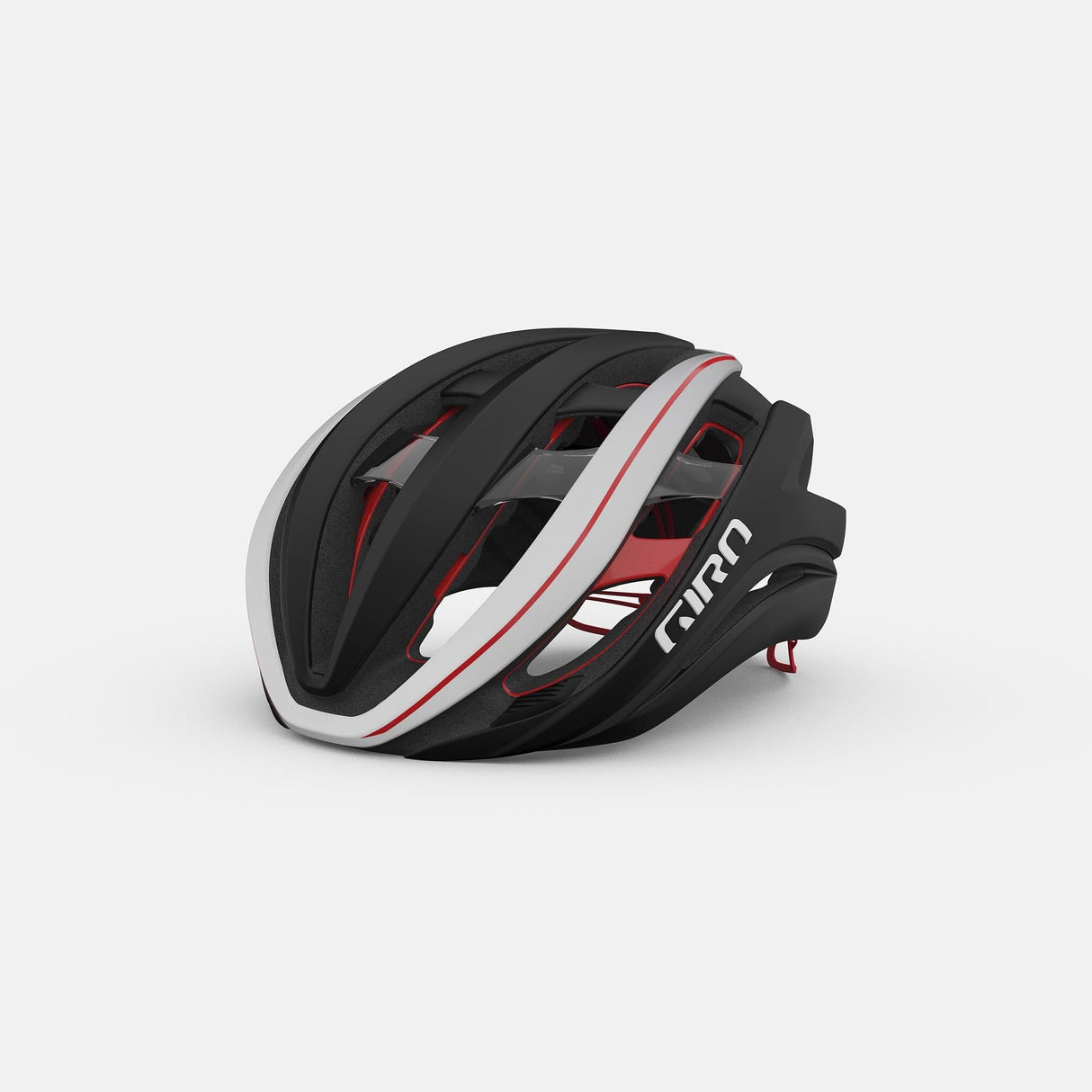 Giro Aether Spherical Road Helmet 2022: Matte Black / White/ Red L 59-63Cm