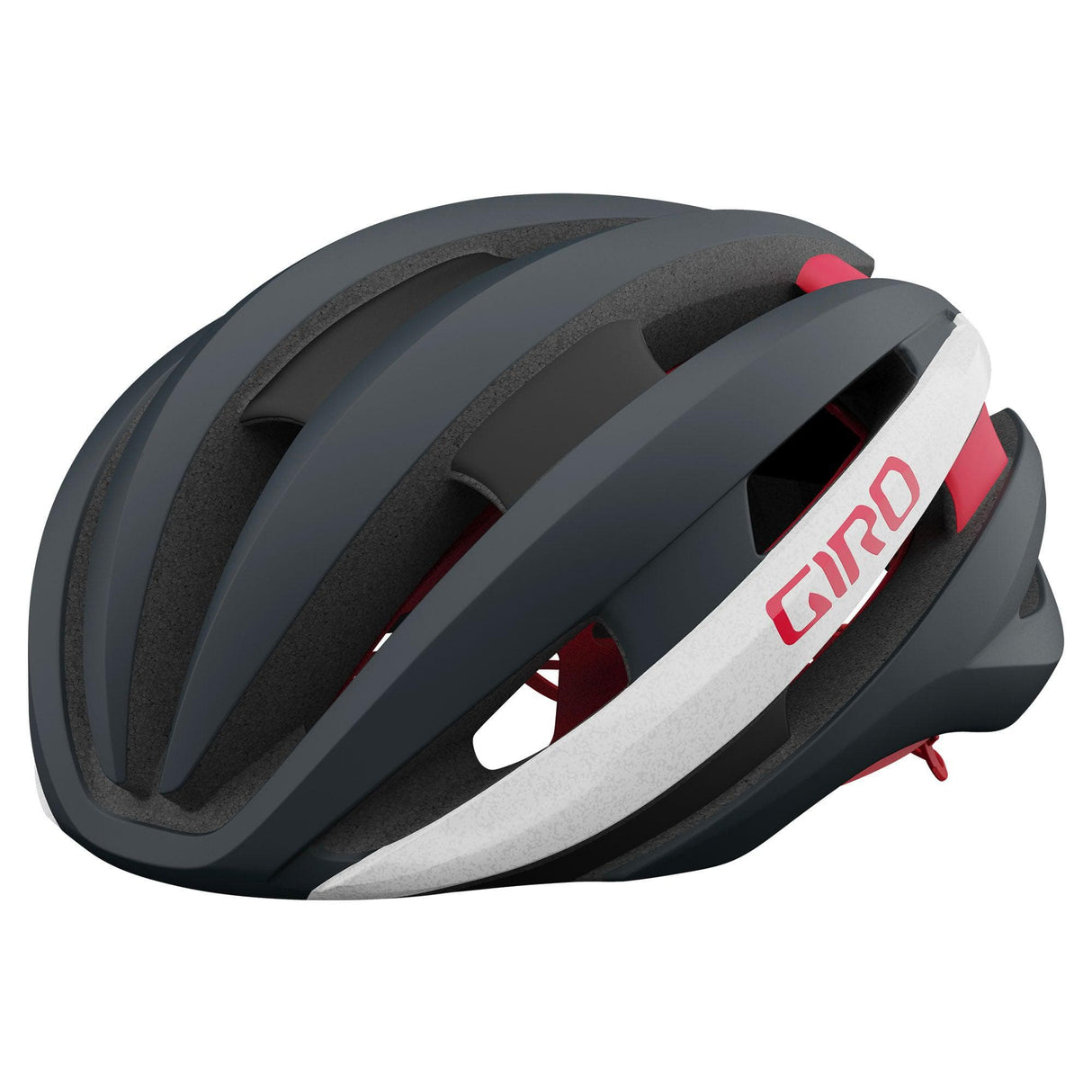 Giro Synthe Mips Ii Road Helmet 2021: Matte Portaro Grey/White/Red S 51-55Cm