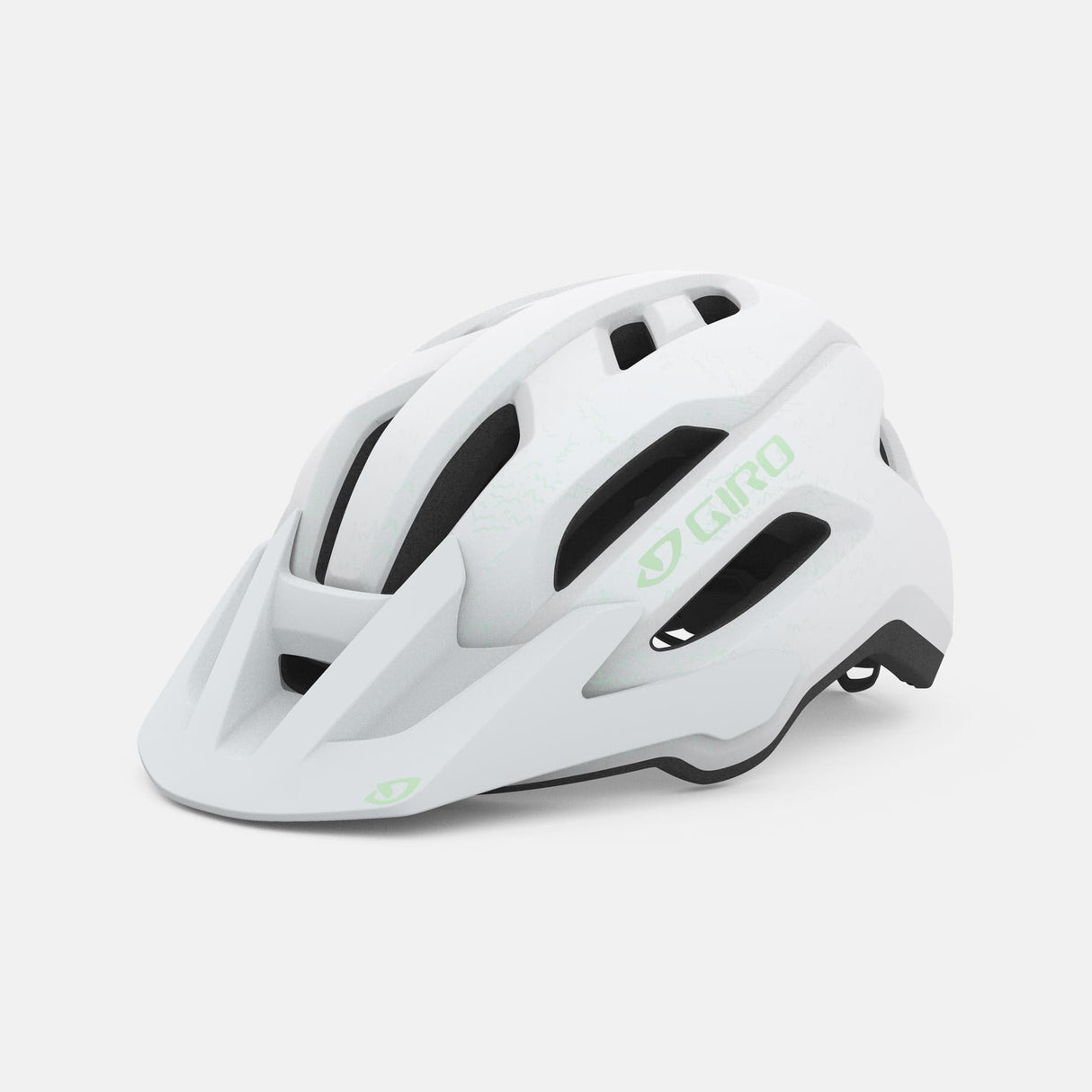 Giro Fixture Ii Women'S Mtb Helmet 2023: Matte White/Green Unisize 50-57Cm