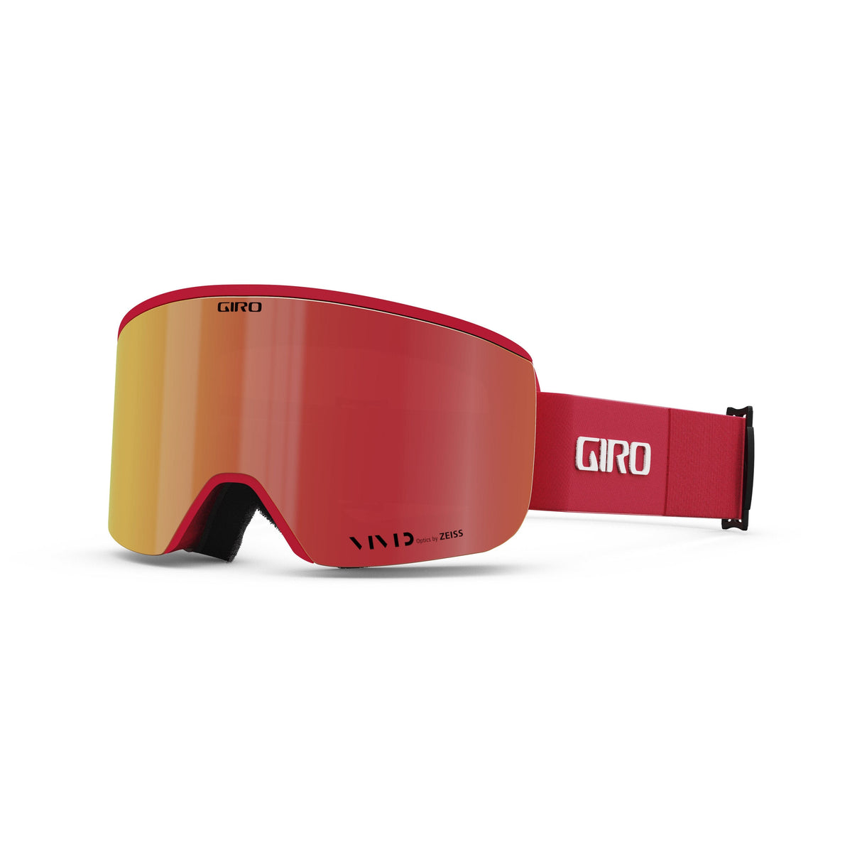 Giro Axis Snow Goggle 2024: Red & Black Thirds - Viv Ember/Viv Infar Medium Frame