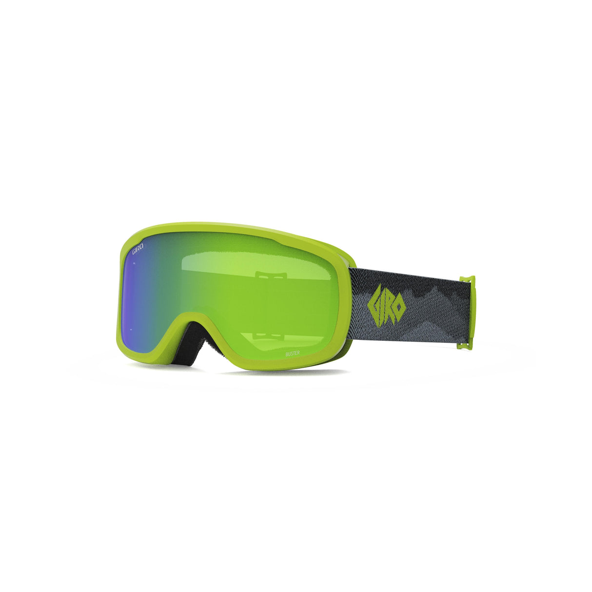 Giro Buster Youth Snow Goggles 2024: Ano Lime Linticular - Loden Green Lenses