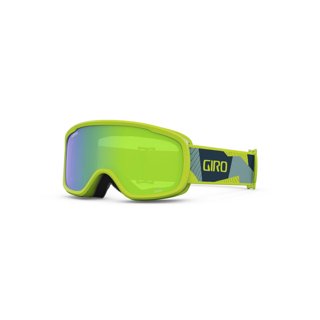 Giro Buster Youth Snow Goggles 2024: Ano Lime Geo Camo - Loden Green Lenses