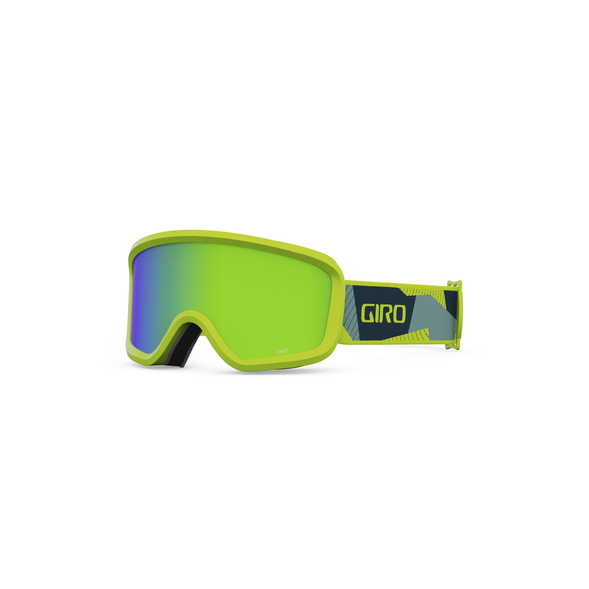 Giro Chico 2.0 Youth Snow Goggle 2024: Ano Lime Geo Camo - Loden Green Lenses