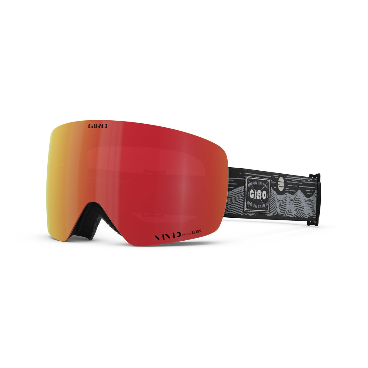 Giro Contour Snow Goggle 2024: Black & White Landscape - Viv Ember/V In Large Frame