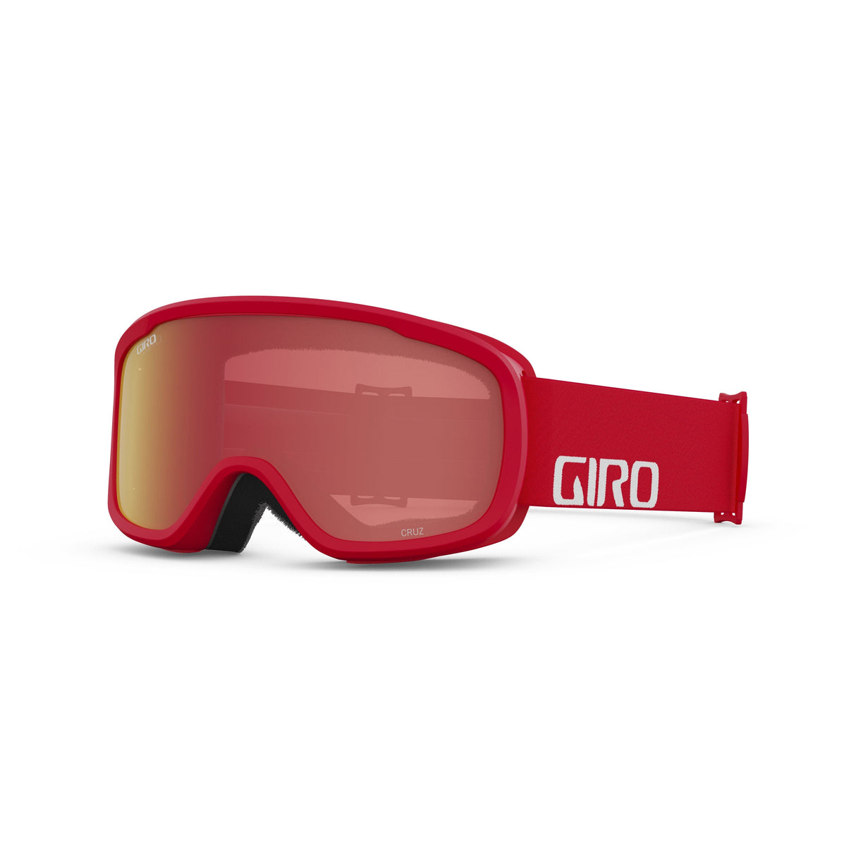 Giro Cruz Snow Goggle 2024: Red & White Wordmark - Amber Scarlet Len Medium Frame