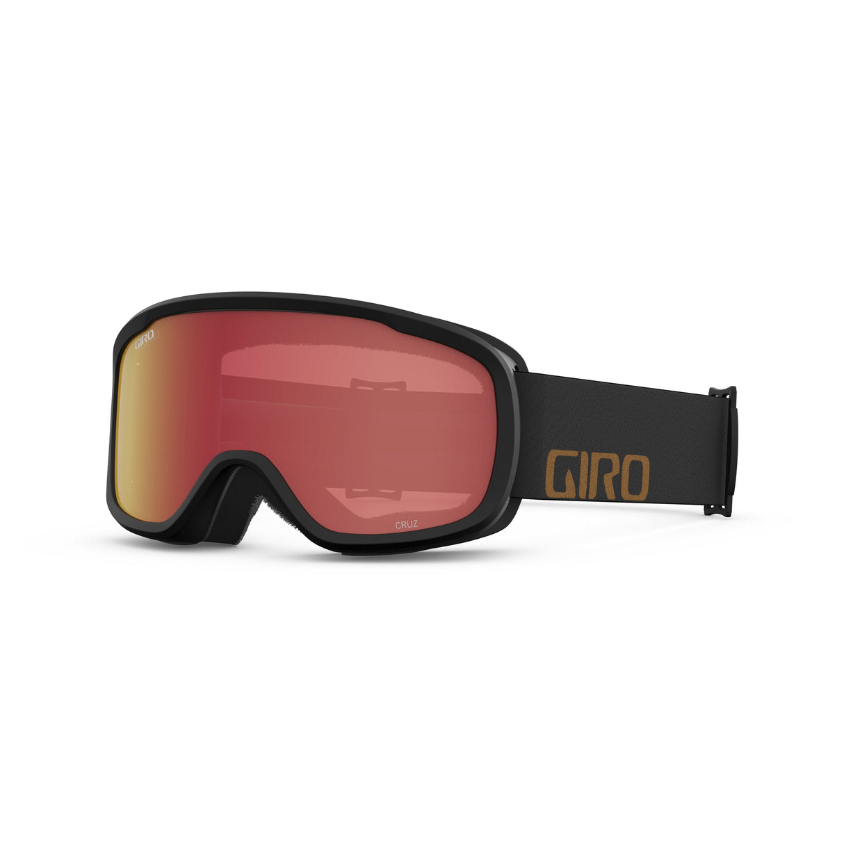 Giro Cruz Snow Goggle 2024: Camp Tan Wordmark - Amber Scarlet Lenses Medium Frame