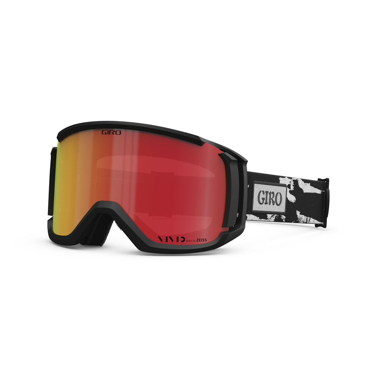 Giro Revolt Snow Goggles 2024: Black & White Stained - Vivid Ember Lens