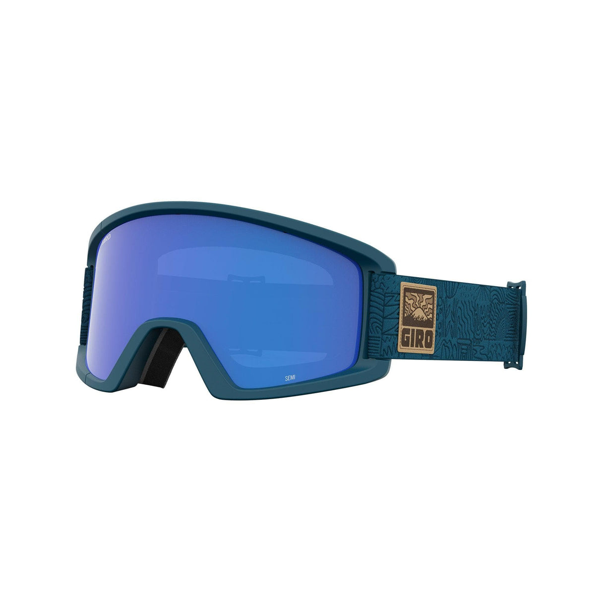 Giro Semi Snow Goggle 2023: Harbor Blue Adventure Grid Grey Cobalt/Y Medium Frame