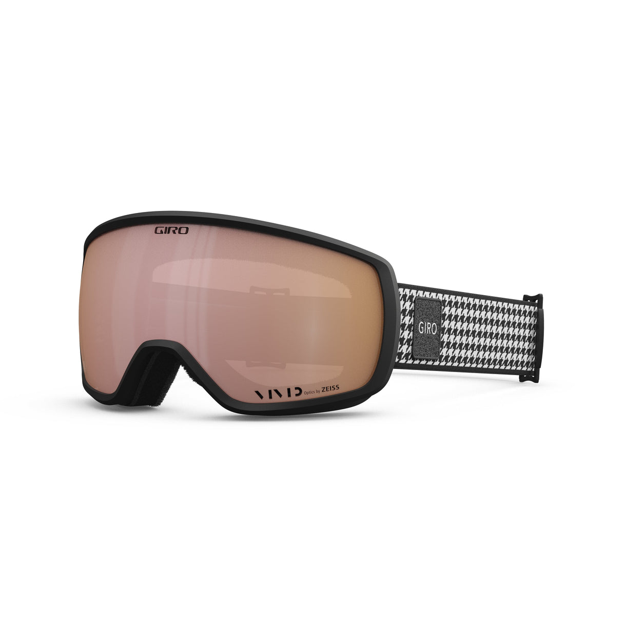 Giro Balance Ii Women'S Snow Goggle 2024: Black & White Lux - Vivid Rose Gold Lens