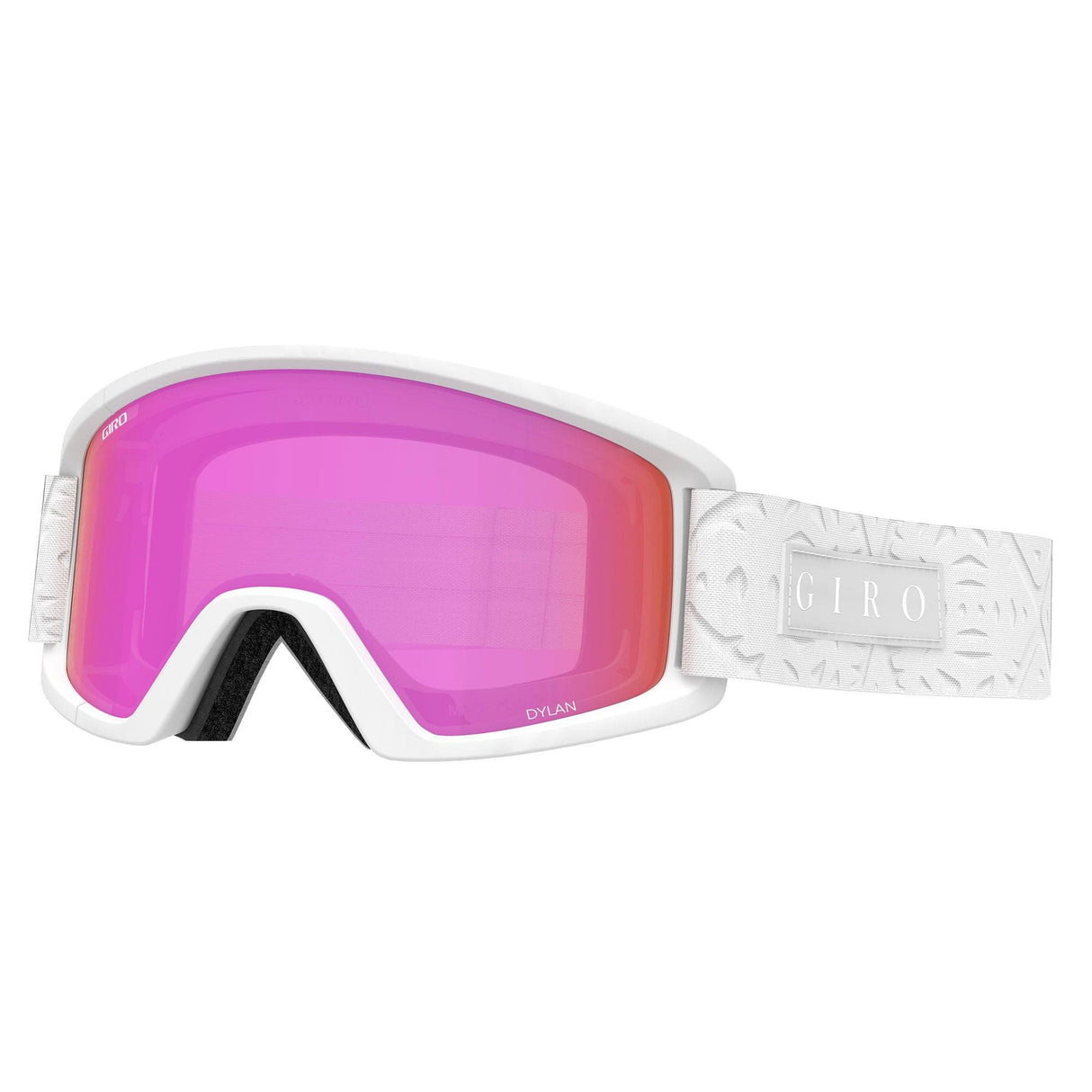 Giro Dylan Women'S Snow Goggle 2021: White Flake - Amber Pink/Yellow Boost Le Medium Frame