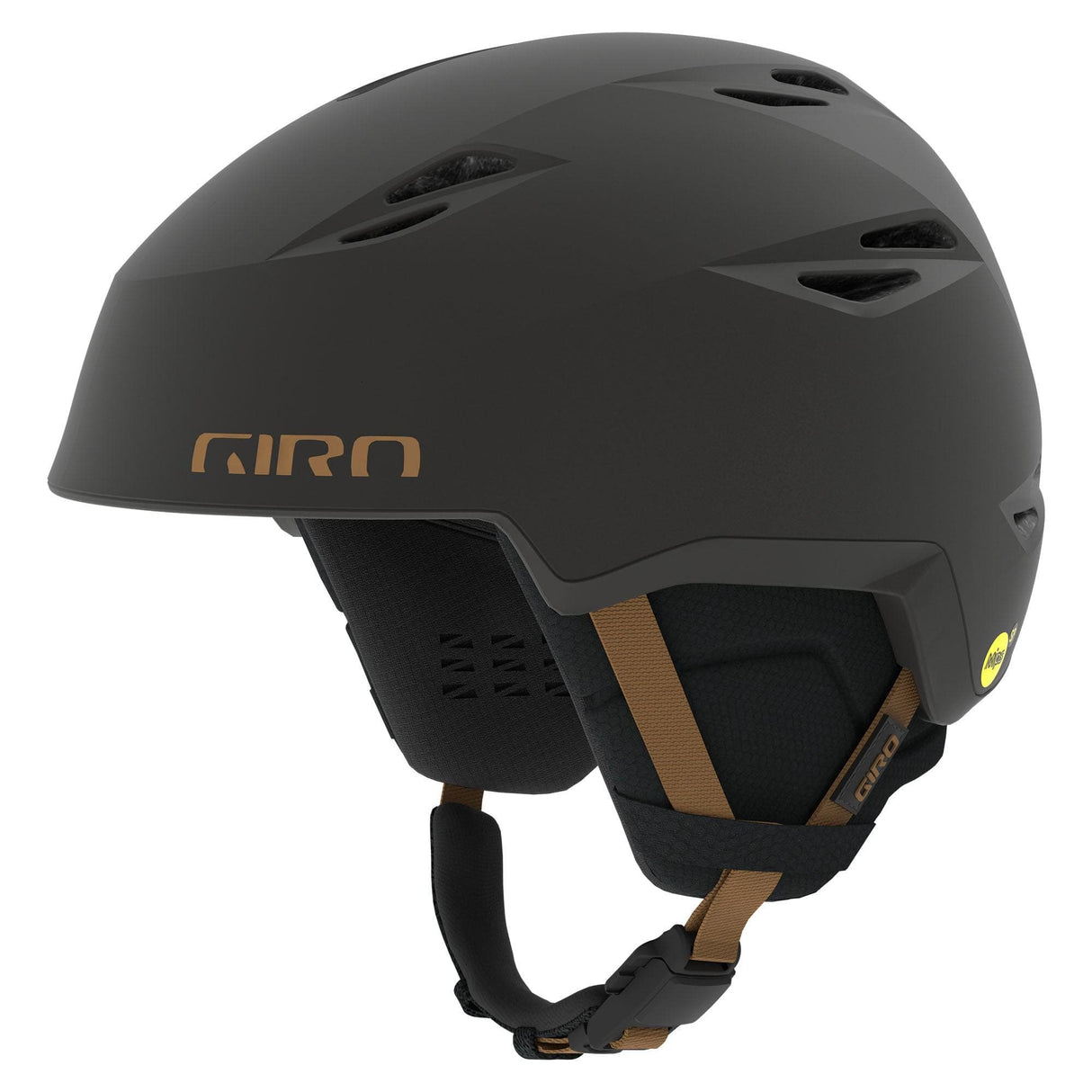 Giro Grid Spherical Snow Helmet 2021: Metallic Coal/Tan S 52-55.5Cm