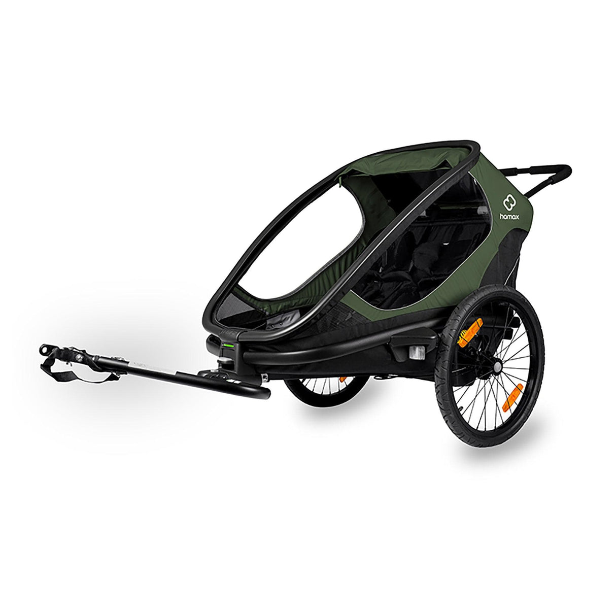 Hamax Outback Twin Child Bike Trailer: Green/Black Twin