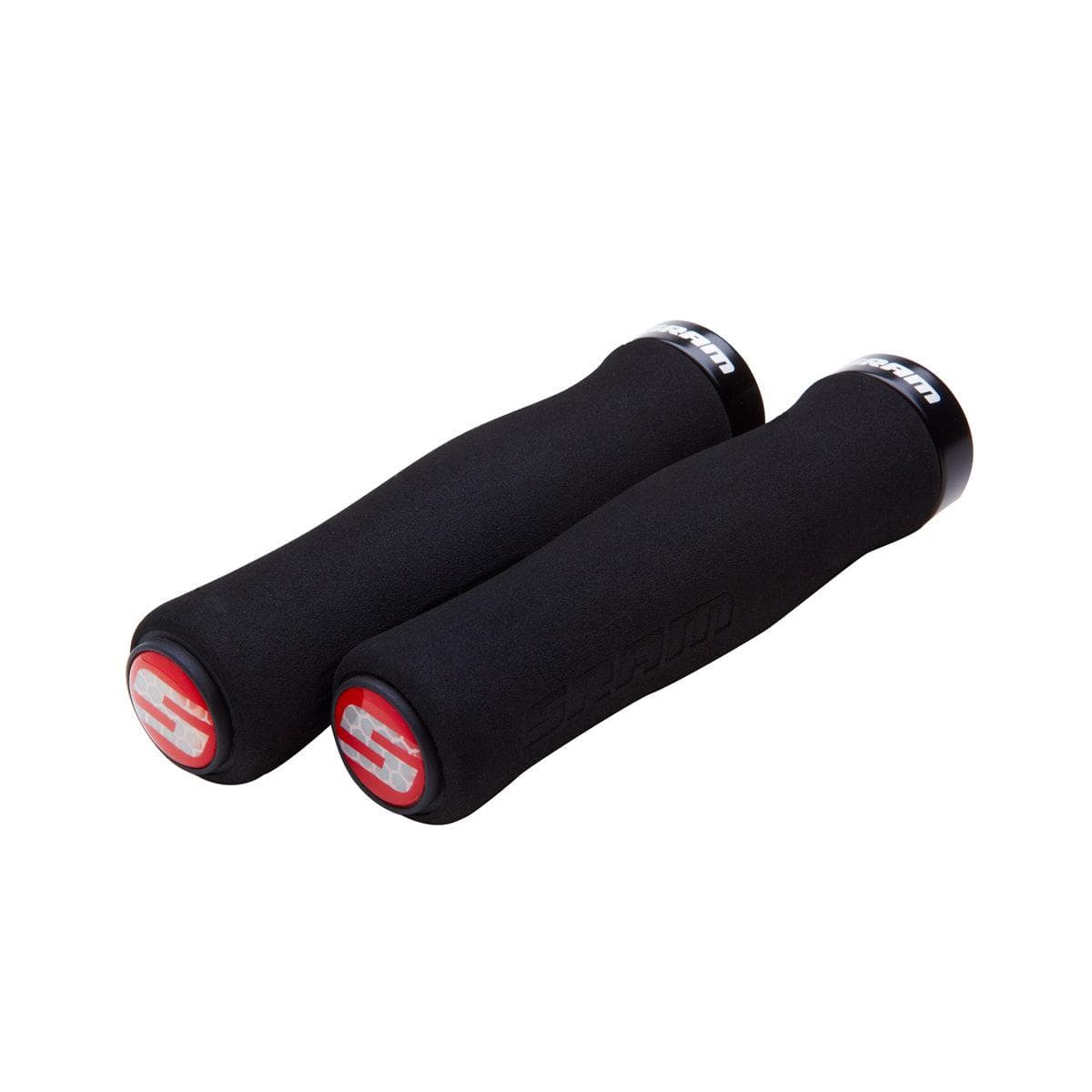 Sram Locking Grips Contour Foam 129Mm Black With Single Black Clamp And End Plugs: