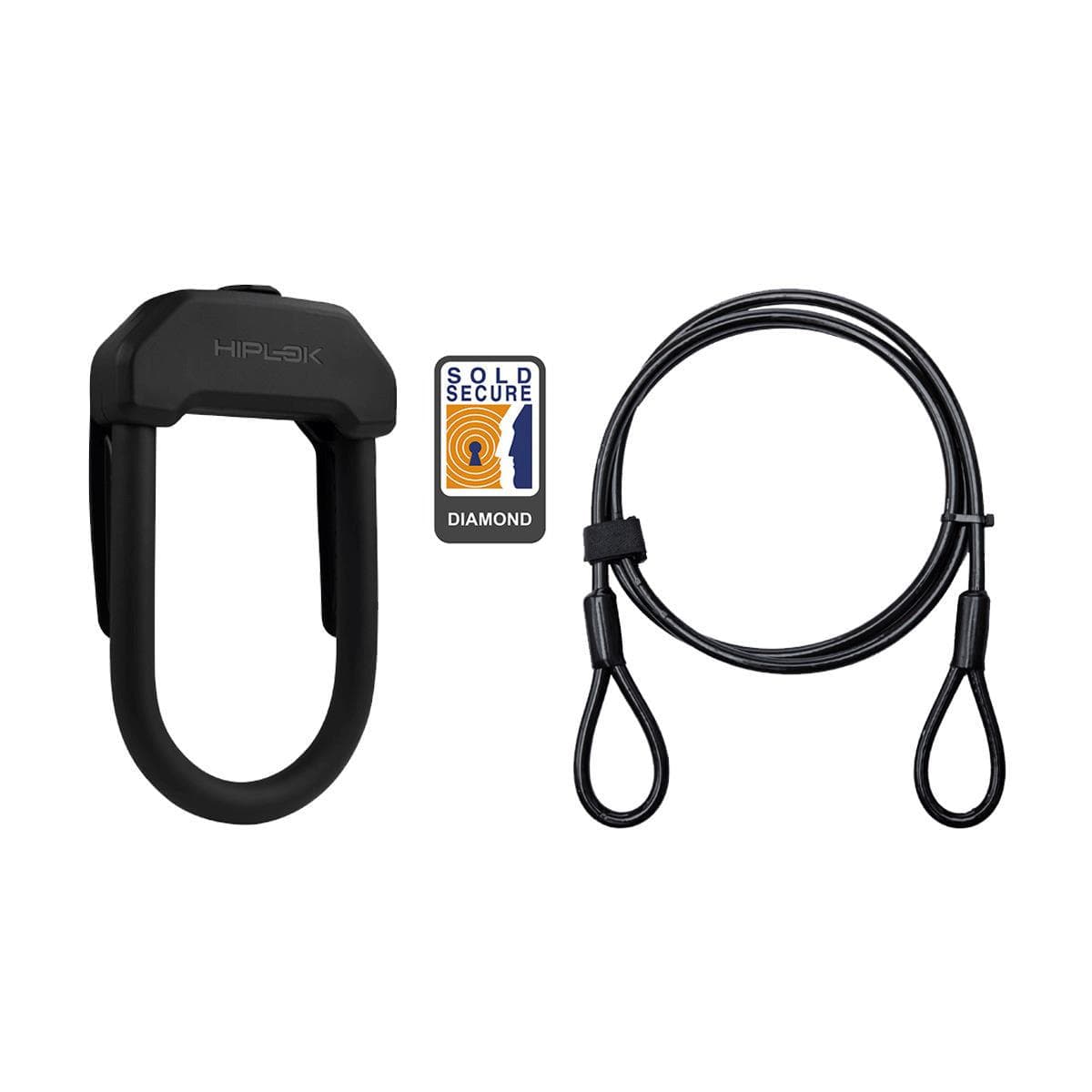 Hiplok Dxp D-Lock & 2M Cable: Black