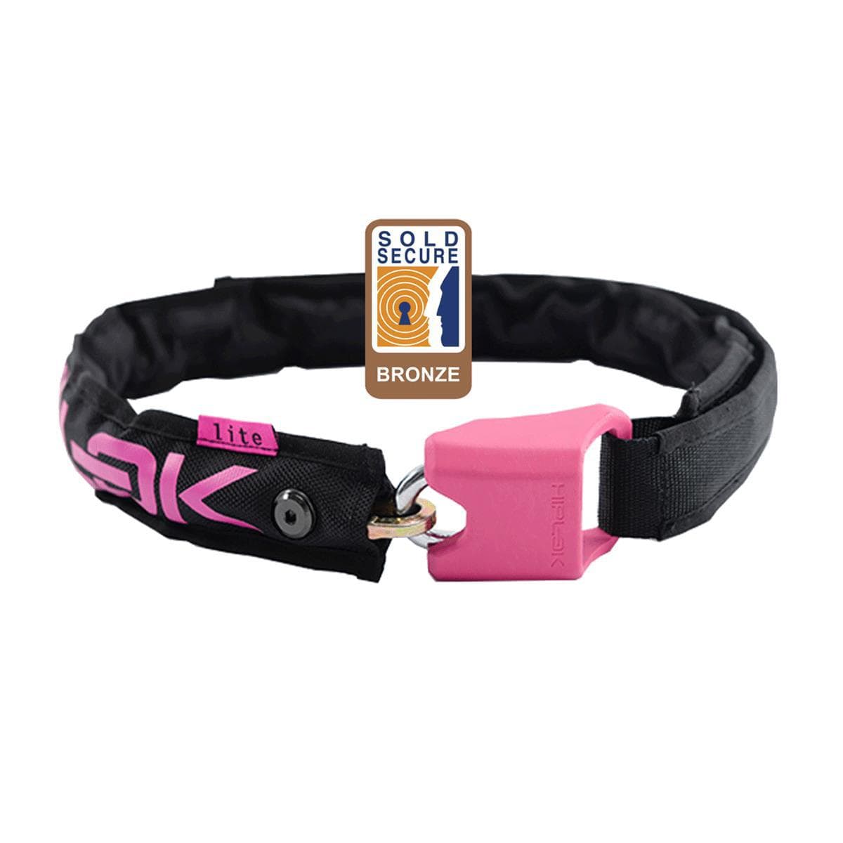 Hiplok Lite Wearable Chain Lock 6Mm X 75Cm - Waist 24-44 Inches (Bronze Sold Secure): Black/Pink 6Mm X 75Cm