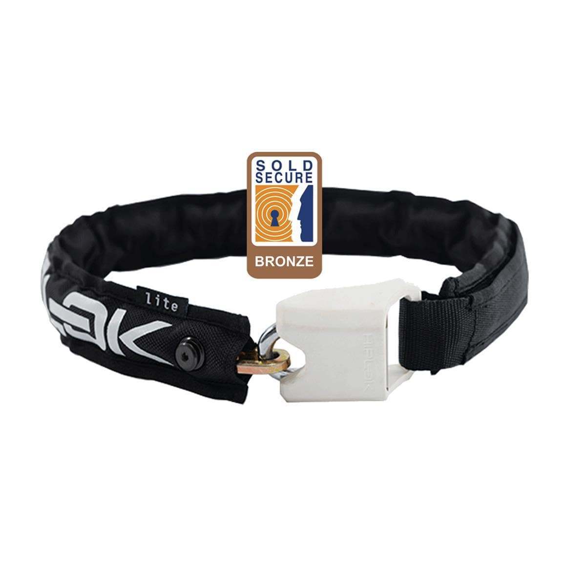 Hiplok Lite Wearable Chain Lock 6Mm X 75Cm - Waist 24-44 Inches (Bronze Sold Secure): Black/White 6Mm X 75Cm