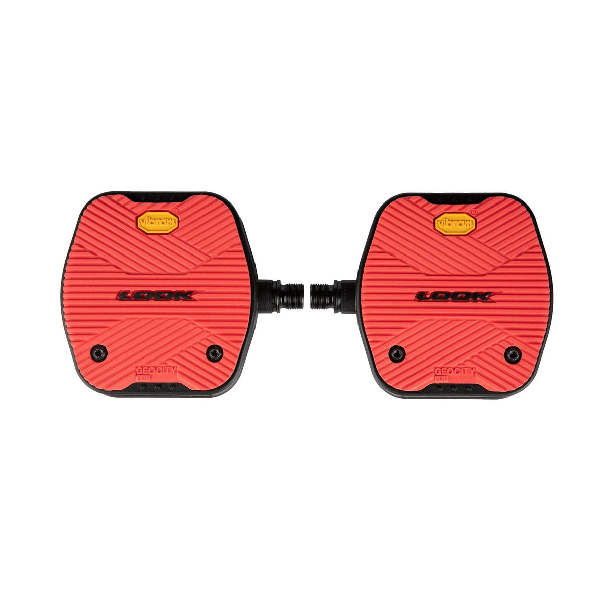 Look Geo City Grip Flat Pedals: Red