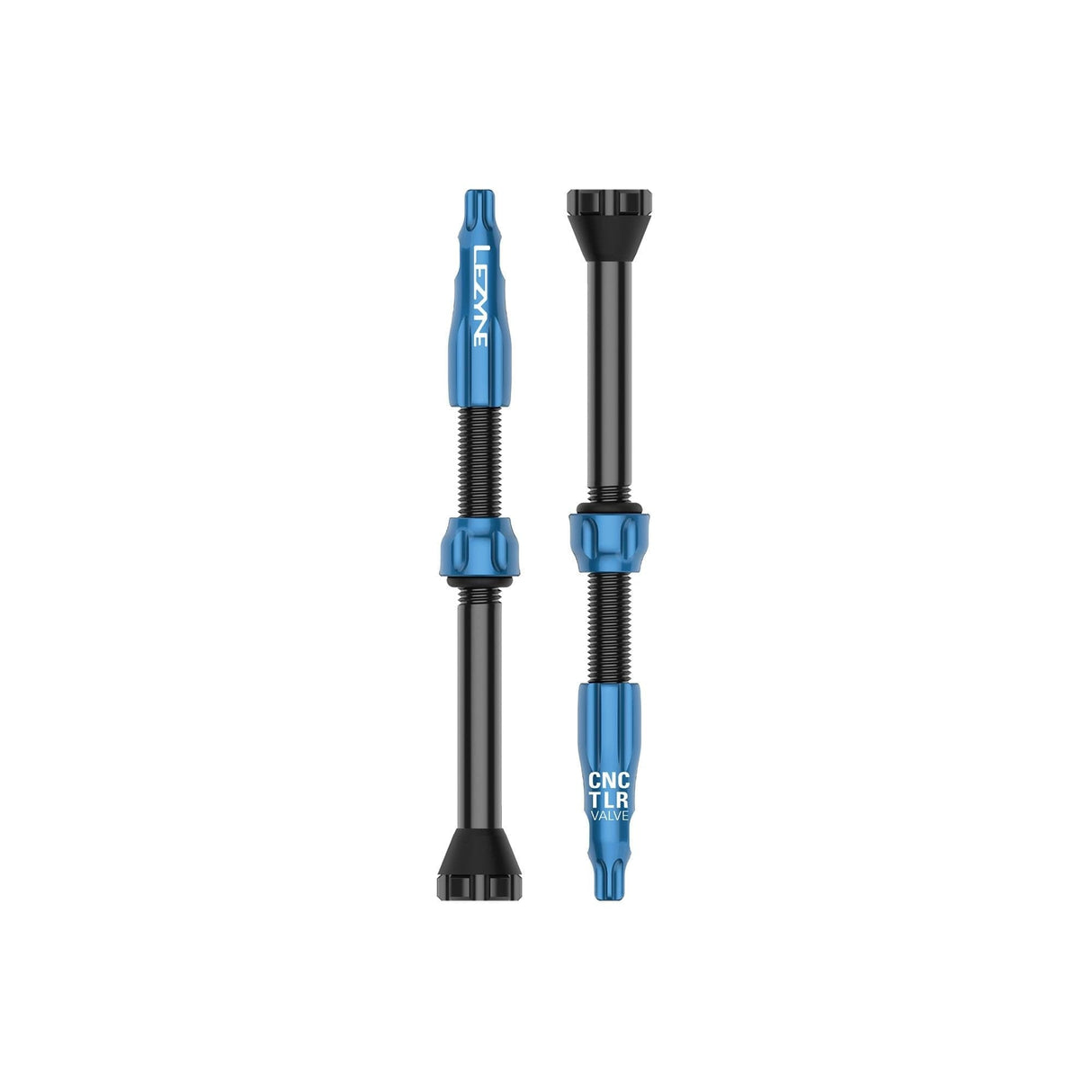 Lezyne CNC TLR Valves (Pair) 60mm  Blue