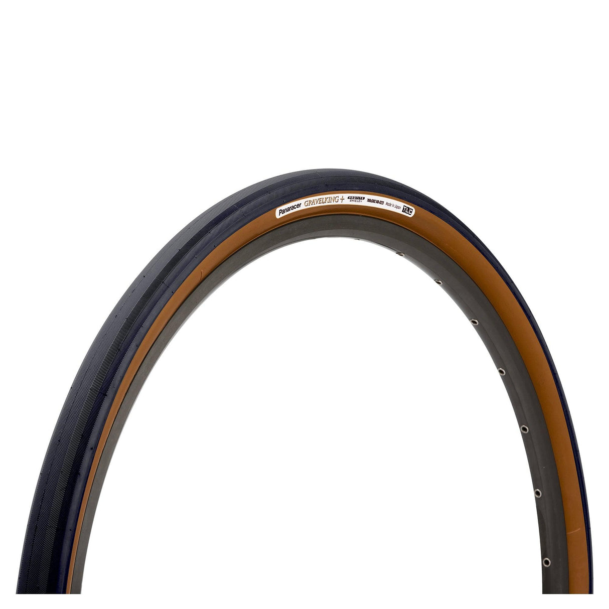 Panaracer Gravelking Slick+ Tlc Folding Tyre: Black/Brown 700X38C