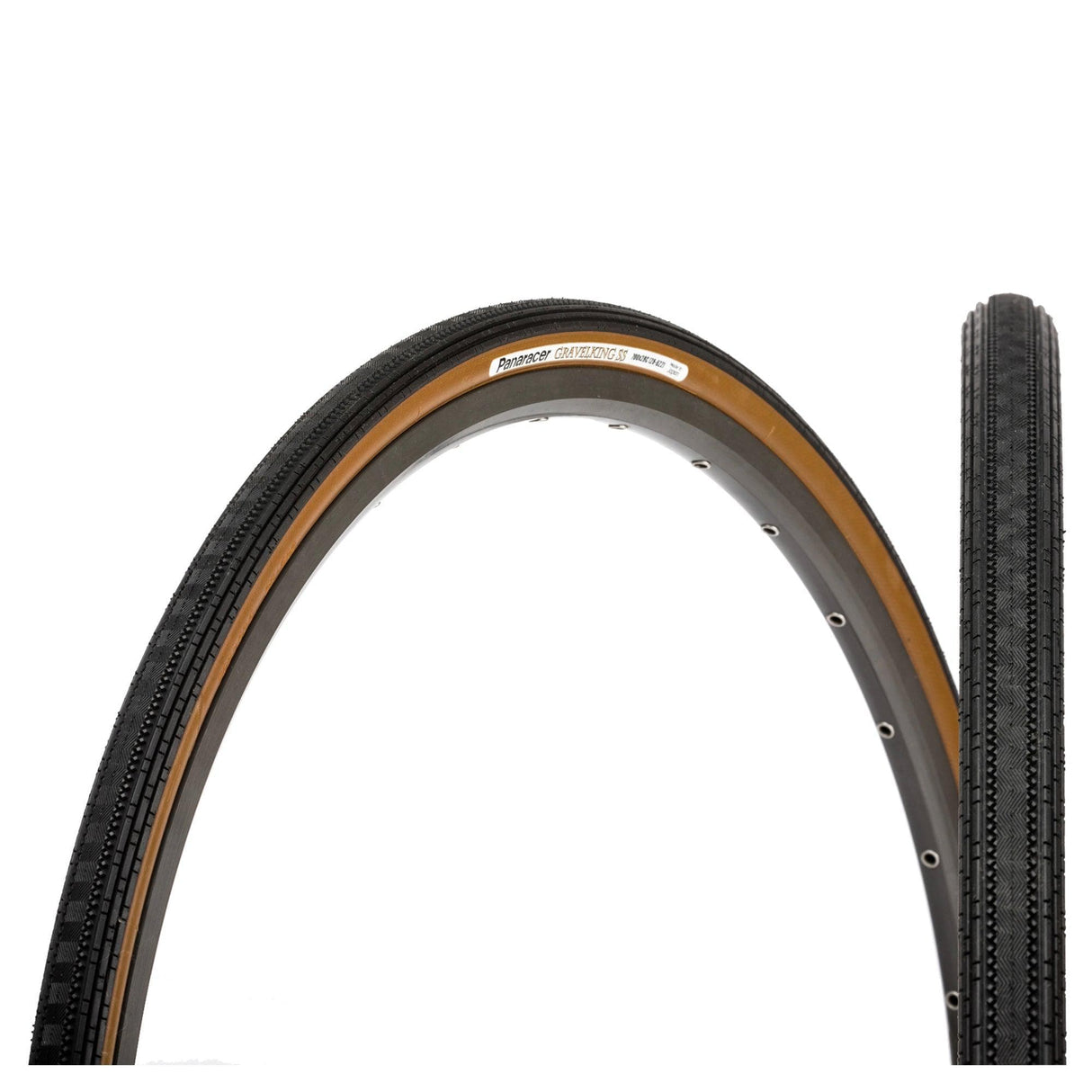 Panaracer Gravelking Semi Slick Folding Allroad Tyre: Black/Brown 700X28C