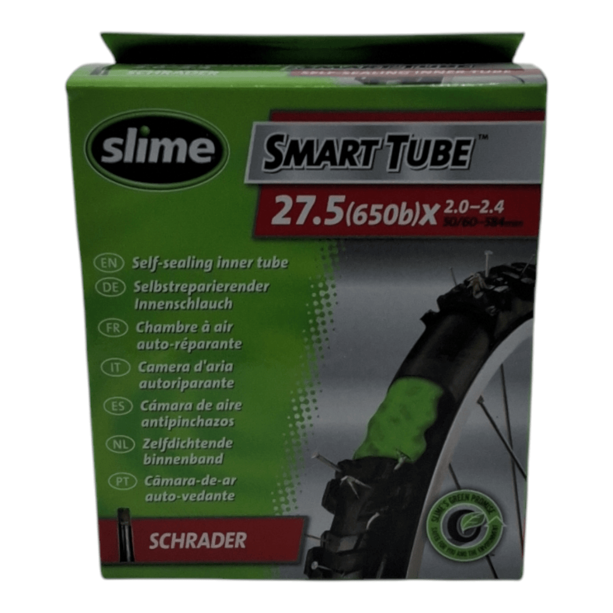 Slime Smart 27.5" x 1.90-2.125" Schrader Valve Inner Tube - Packaged as: 27.5 x 2.0 x 2.4